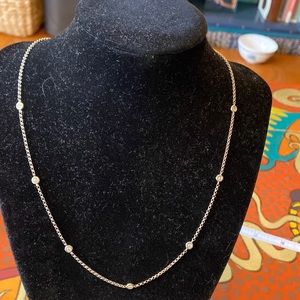 14 karat white gold diamonds by the yard necklace